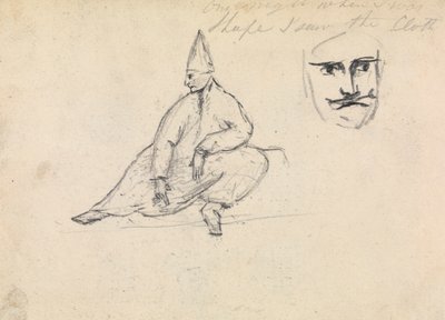 Studio di un Uomo Seduto, con Cappello a Punta da Benjamin Robert Haydon