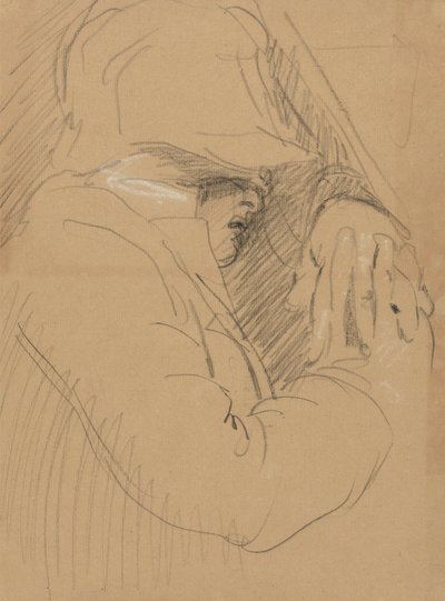 Studio di un uomo addormentato, con cappello e mani giunte da Benjamin Robert Haydon