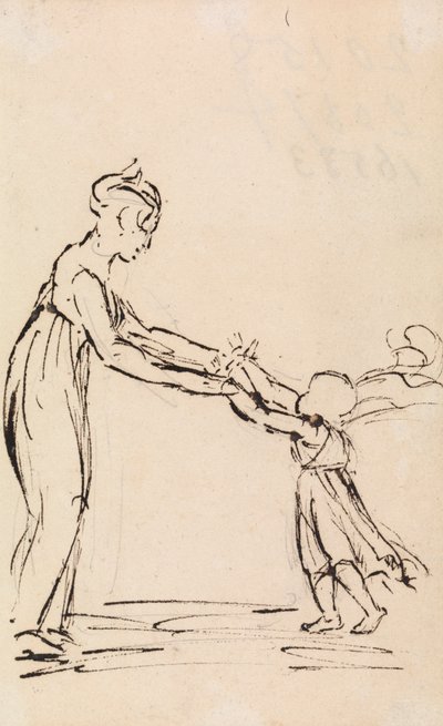 Studio di una donna e un bambino che giocano da Benjamin Robert Haydon