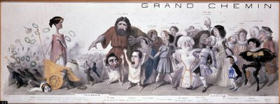 La grande strada della posterità: rappresentazione di tragedia e commedia - Litografia di Benjamin Roubaud, Maison de Balzac, Parigi da Benjamin Roubaud