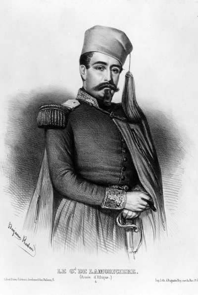 Ritratto di Louis Jucault de Lamoriciere (1806-1865), generale francese (disegno) da Benjamin Roubaud