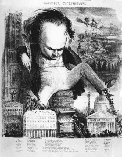 Victor Hugo (1802 - 1885), scrittore francese, Caricatura di Benjamin. da Benjamin Roubaud