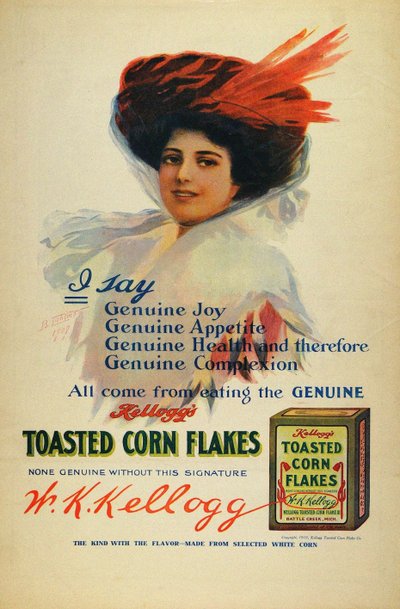 Poster per Kelloggs Cornflakes, 1910 da Benjamin Tichtman