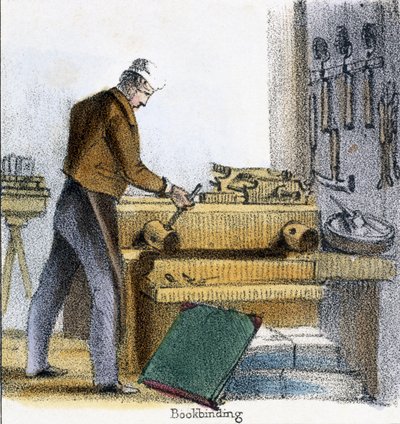 Il rilegatore, da Il ragazzo, la mucca e il vitello in Illustrazioni grafiche di animali - Mostrando la loro utilità per l