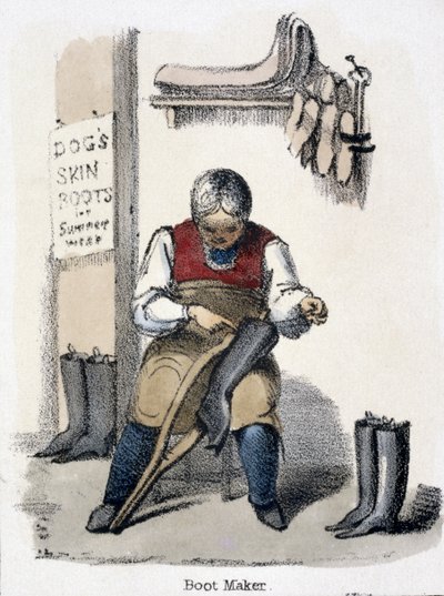 Il calzolaio, da Il cane in Illustrazioni grafiche di animali - Mostrando la loro utilità per l