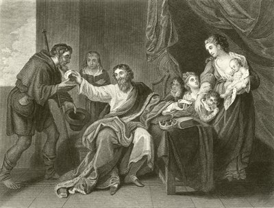 Alfred che divide il pane da Benjamin West
