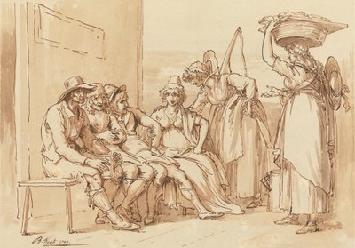Personaggi nelle strade di Londra da Benjamin West