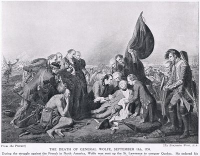 La morte del generale Wolfe, 13 settembre 1759, illustrazione da 