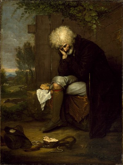 Il pellegrino che piange il suo asino morto da Benjamin West