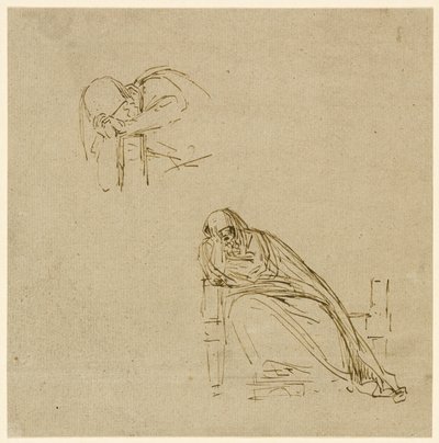 Due schizzi di donna piangente da Benjamin West