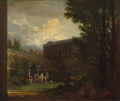 Famiglia West nel giardino dello studio, 1808-1809 da Benjamin West