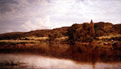 Scena fluviale, Streatley sul Tamigi da Benjamin Williams Leader