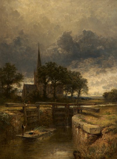 Chiesa e chiusa di Stratford-on-Avon da Benjamin Williams Leader