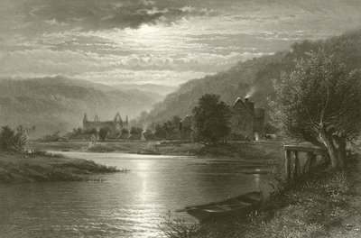 Abbazia di Tintern - Chiaro di luna sul Wye da Benjamin Williams Leader