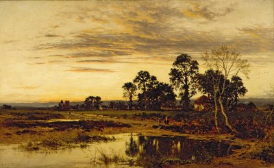Quando il sole tramonta: un villaggio del Worcestershire da Benjamin Williams Leader