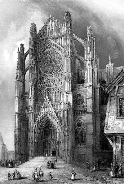 Il transetto sud della cattedrale di Beauvais, Francia, 1836 da Benjamin Winkles