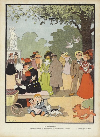 Primavera, illustrazione per Le Rire da Benjamin Rabier