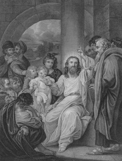 I bambini portati a Cristo, San Marco 10, Versetti 13-17 da Benjamin after West