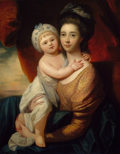 Lady Sondes con il suo figlio neonato, c.1793-94 da Benjamin school of West