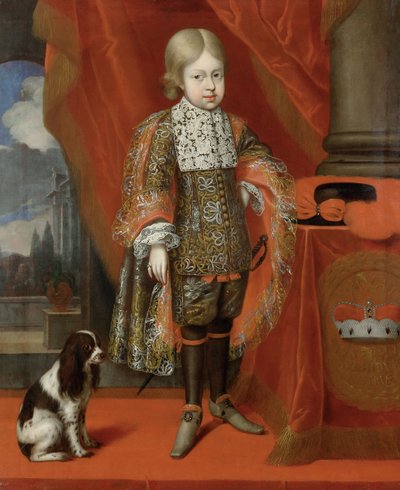 Il futuro imperatore Giuseppe I a sei anni con un cane, 1684 da Benjamin von Block