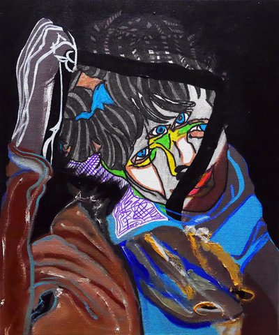 50 grandi scrittori della storia: Bernard-Marie Koltès, 2015 (olio e acrilico su tela) da Benoit Erwann Boucherot