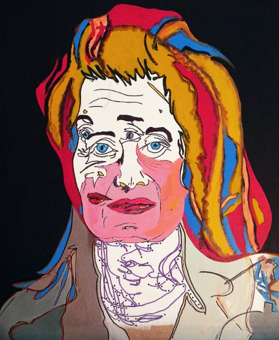 50 grandi scrittori della storia: Elfriede Jelinek, 2015 (olio e acrilico su tela) da Benoit Erwann Boucherot