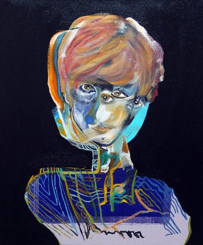 50 grandi scrittori della storia: Françoise Sagan, 2015 (olio e acrilico su tela) da Benoit Erwann Boucherot