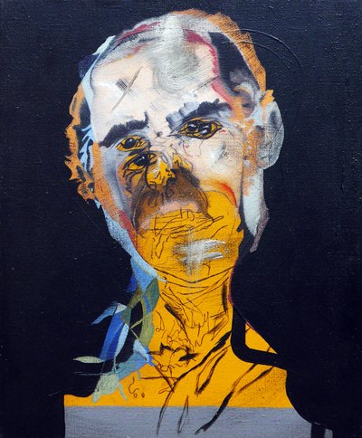 50 grandi scrittori della storia: Philip Roth, 2015 (olio e acrilico su tela) da Benoit Erwann Boucherot