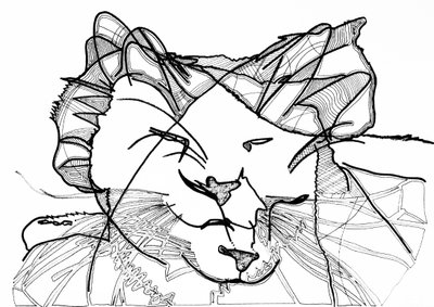 Doppio gatto, 2019 (inchiostro su carta) da Benoit Erwann Boucherot