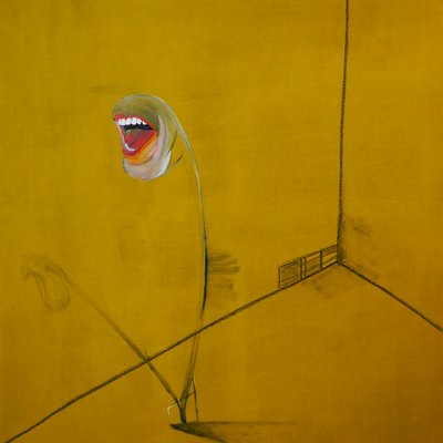 La colère, pannello 2, 2016 (olio e acrilico su tela) da Benoit Erwann Boucherot