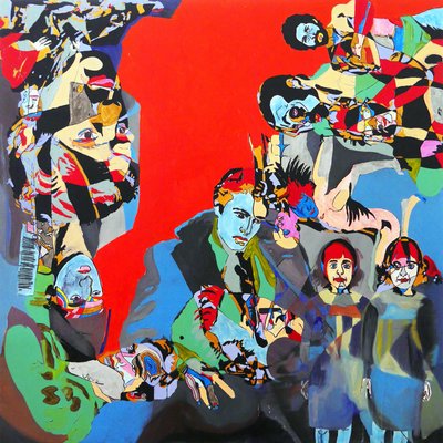 Marlon, Steve, Diane et les autres, 2017 (olio e acrilico su tela) da Benoit Erwann Boucherot