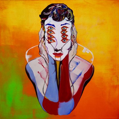 Mythe 11, 2021 (olio e acrilico su tela) da Benoit Erwann Boucherot