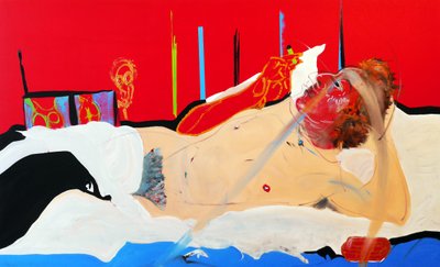 Olympia gainsbourienne, 2017 (olio e acrilico su tela) da Benoit Erwann Boucherot
