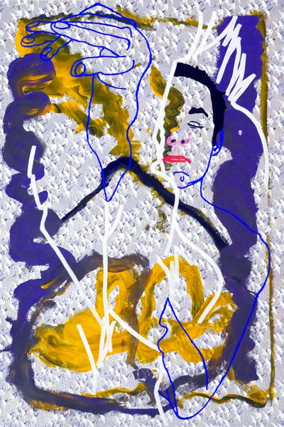 Passager 17, 2020 (acrilico su carta giapponese serigrafata) da Benoit Erwann Boucherot