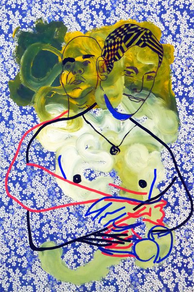 Passager 22, 2020 (acrilico su carta giapponese serigrafata) da Benoit Erwann Boucherot