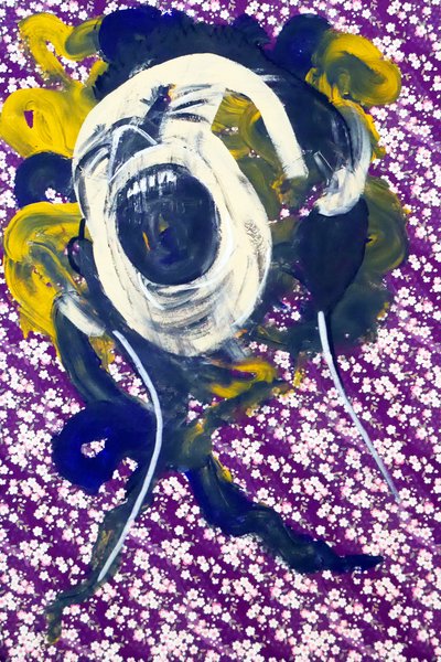 Passager 23, 2020 (acrilico su carta giapponese serigrafata) da Benoit Erwann Boucherot