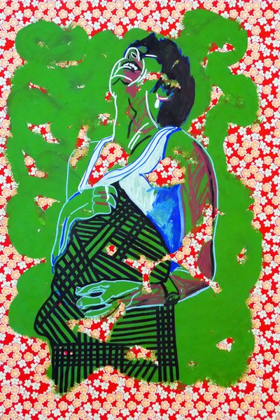 Passager 24, 2020 (acrilico su carta giapponese serigrafata) da Benoit Erwann Boucherot