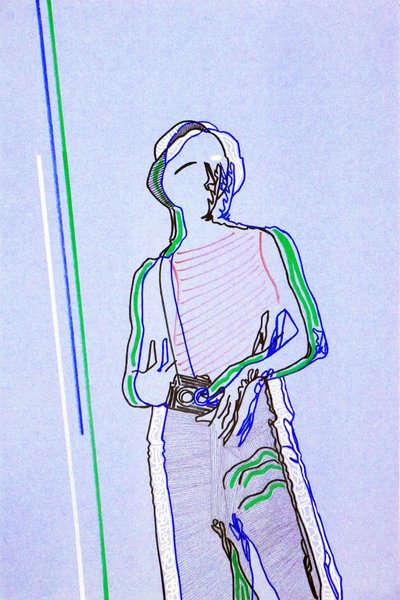 Passager 2, 2020 (acrilico su carta giapponese serigrafata) da Benoit Erwann Boucherot