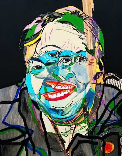 Surportrait : Joséphine Bacon 2, 2021 (olio e acrilico su pannello di legno) da Benoit Erwann Boucherot