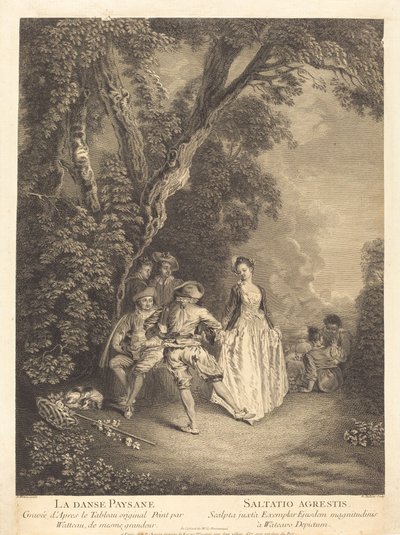 La Danza dei Contadini da Benoît Audran II after Antoine Watteau