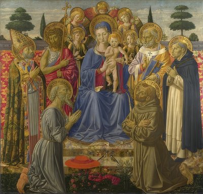 Madonna con bambino circondata da angeli e santi da Benozzo Gozzoli