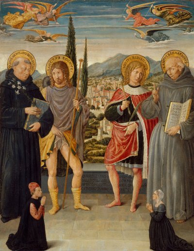 Santi Nicola da Tolentino, Rocco, Sebastiano e Bernardino da Siena da Benozzo Gozzoli