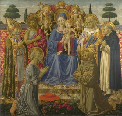 La Vergine e il Bambino in trono tra angeli e santi, 1460s da Benozzo Gozzoli