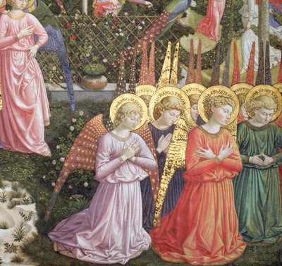 Angeli in un paesaggio celeste, la parete sinistra dell