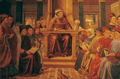 Agostino insegna retorica a Roma da Benozzo di Lese di Sandro Gozzoli