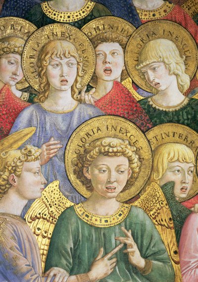 Coro di angeli, dettaglio (ciclo del Viaggio dei Magi) da Benozzo di Lese di Sandro Gozzoli