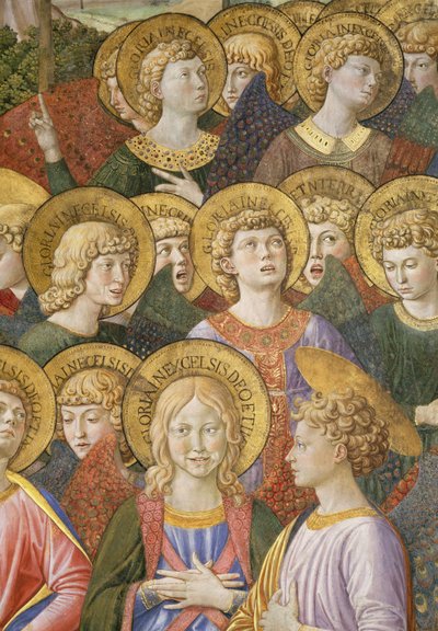 Coro di angeli, dettaglio (ciclo del Viaggio dei Magi) da Benozzo di Lese di Sandro Gozzoli