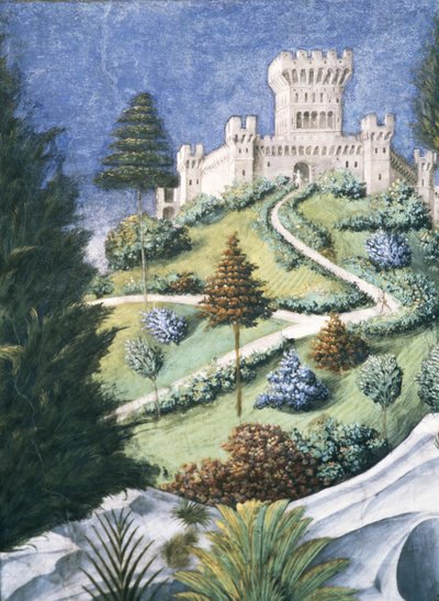 Il sentiero che conduce a un castello, dal Viaggio dei Magi (dettaglio) da Benozzo di Lese di Sandro Gozzoli