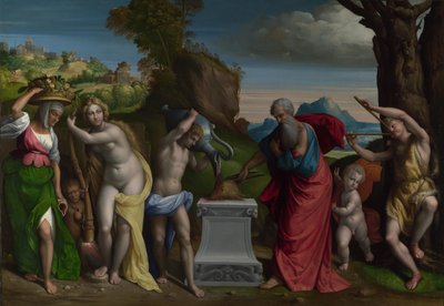 Un sacrificio pagano, 1526 da Benvenuto Tisi da Garofalo