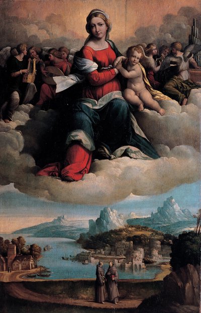 Madonna con Bambino in gloria con i santi Antonio di Padova e Francesco da Benvenuto Tisi da Garofalo
